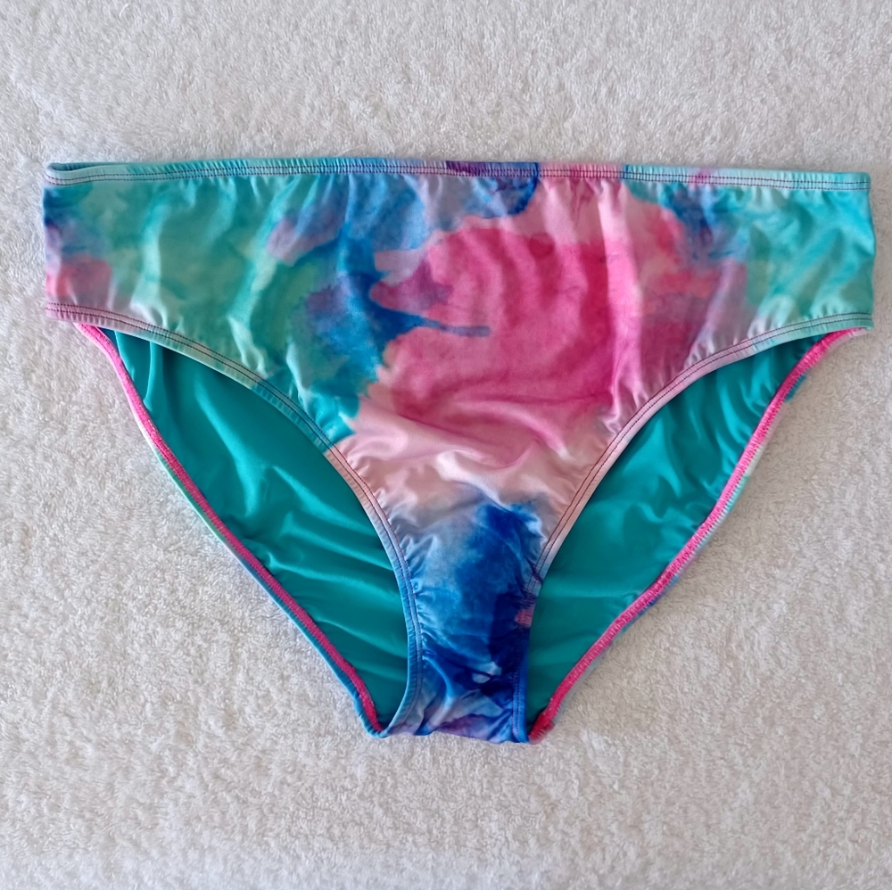 Venus Colorful Tie-Dye Bikini Bottom, Size 16